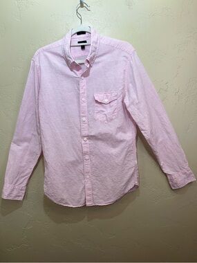 J. Crew Slim Fit Baird McNutt Irish Linen Light Pink Men’s Button-Down Shirt M